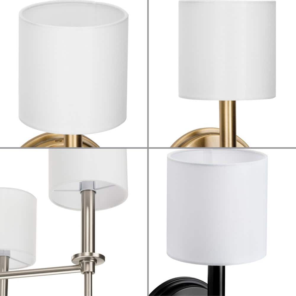 Elara White Linen Drum Chandelier Shade