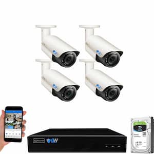 8-Channel 8MP 1TB NVR Security Camera System 4 Wired Bullet Cameras 2.8-12mm Motorized Lens Human/Vehicle Detection
