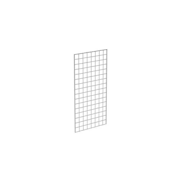 Econoco 48 in. H x 24 in. W Chrome Metal Grid Wall Panel Set (3-Pack)