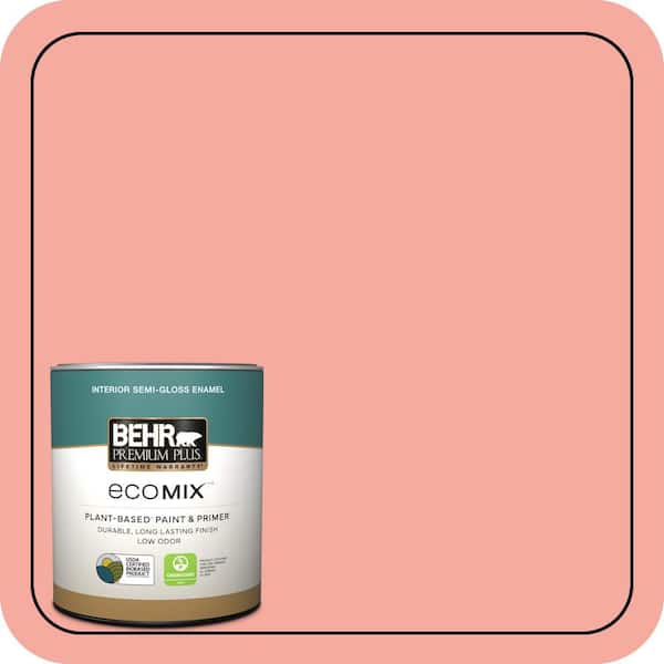 1 qt. #190D-4 Rosy Outlook Semi-Gloss Enamel EcoMix Plant-Based Interior Paint & Primer