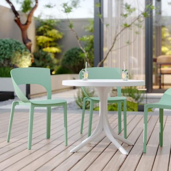Modern Outdoor Polypropylene Stackable Chair-One-Piece Ergonomic