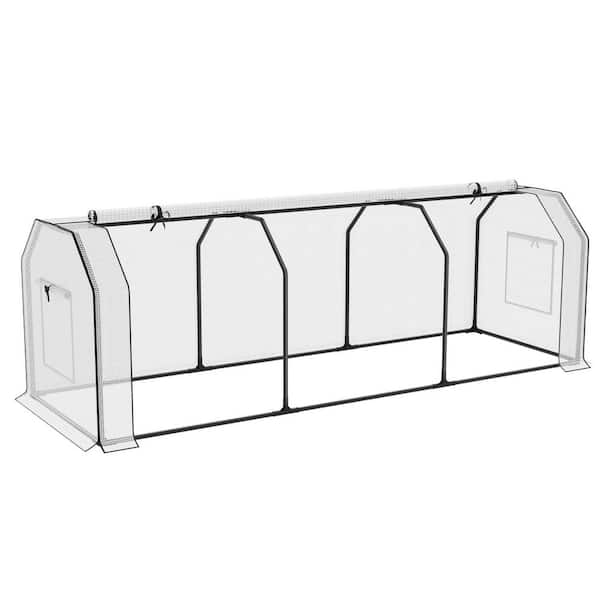 72 in. x 36 in. x 36 in. Outdoor Hexagonal Portable White Greenhouse