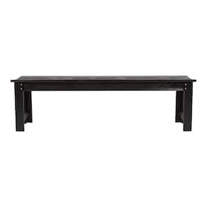 Backless 60 in. Black Wood Outdoor Bench