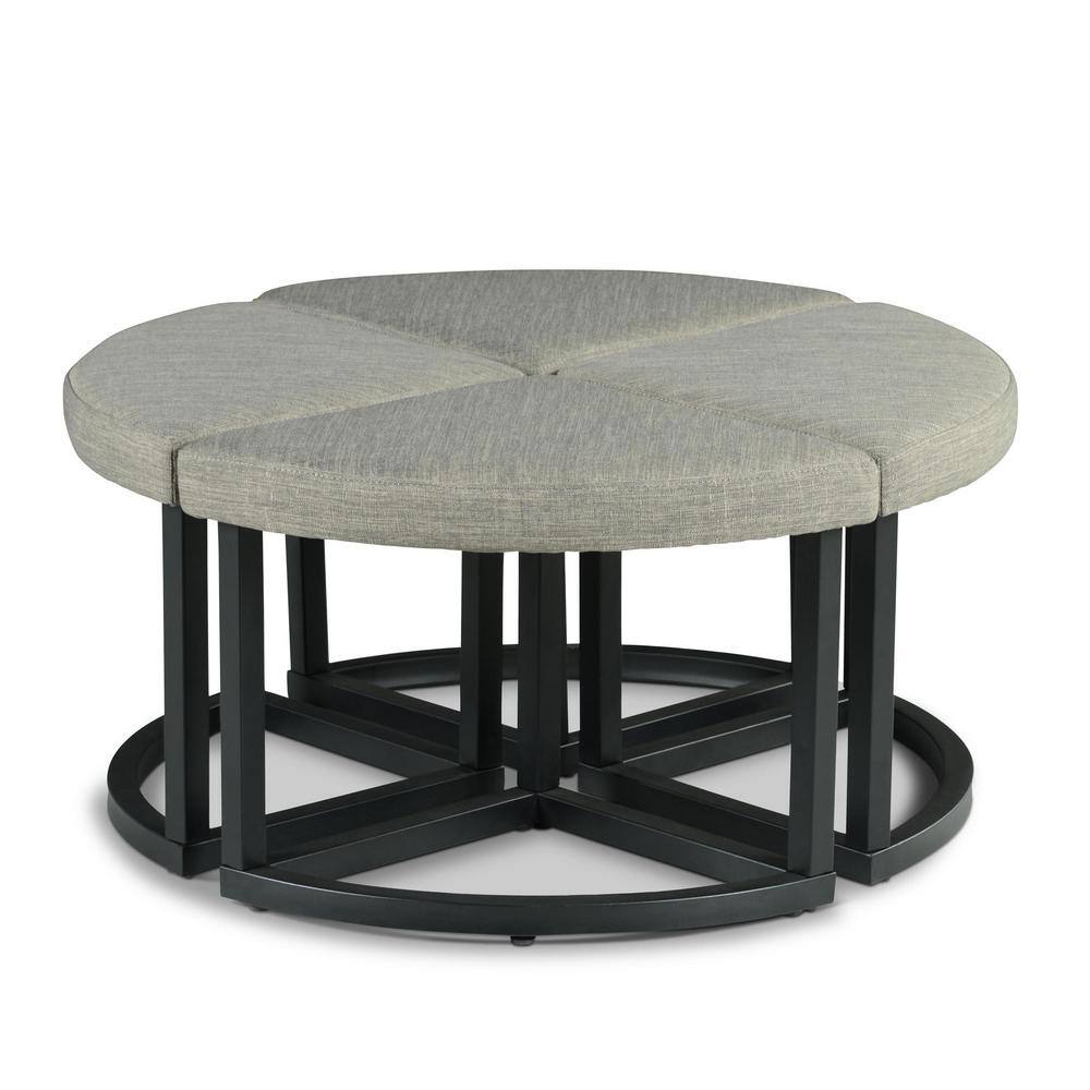 Yukon Dark Brown Wood Coffee Table with Stools