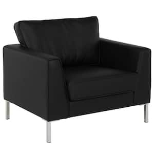 Maynard Black Faux Leather Accent Chair