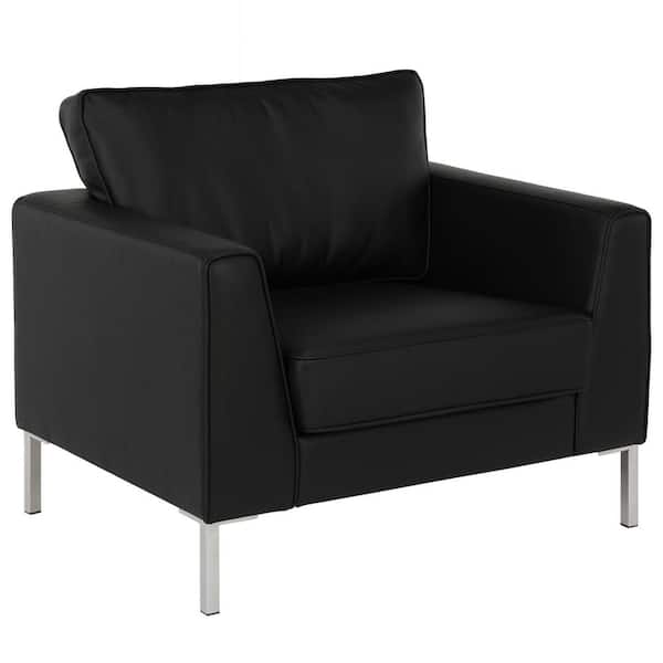 Dorel Living Maynard Black Faux Leather Accent Chair