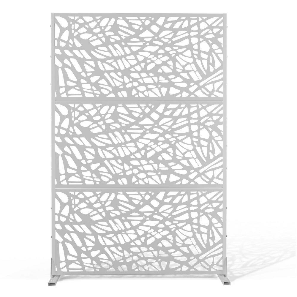 47 in. W x 72 in. H White Metal Privacy Screen for Outdoors, Decorative Freestanding price history on PriceWatchPro