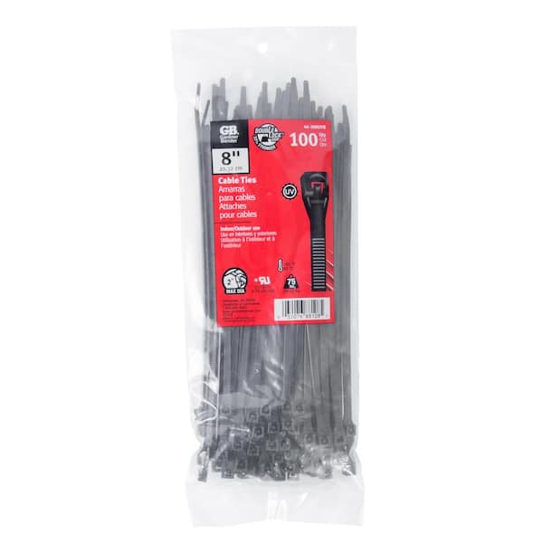 GB Tools Doublelock Cable Tie Uvb/black 8 In 75lb Rated 1000 Pcs for sale online 