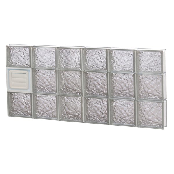 Clearly Secure 465 In X 2125 In X 3125 In Frameless Ice Pattern Glass Block Window With 2254