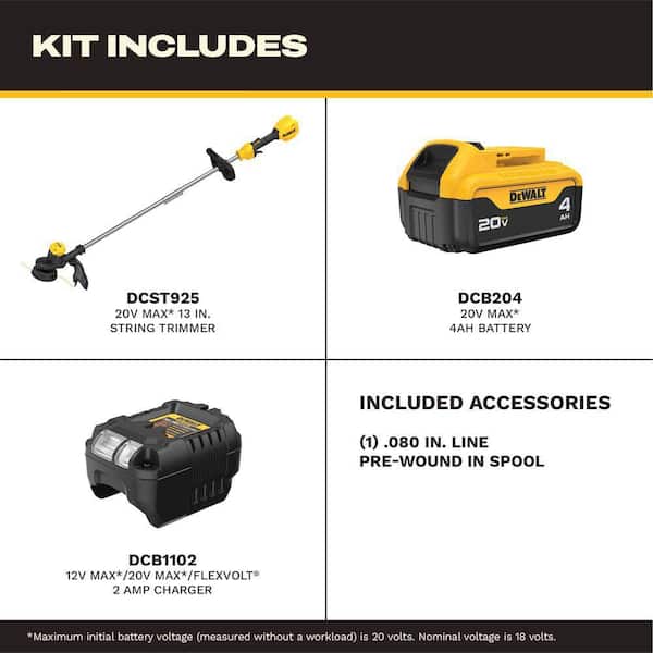 DEWALT 20V MAX Cordless Battery Powered String Trimmer Kit with (1