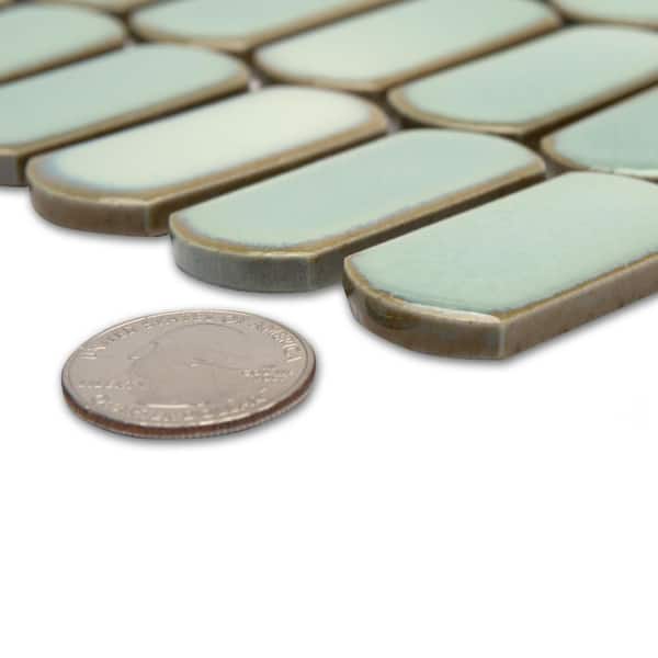 Merola Tile Hudson Capsule Mint Green 12 in. x 13 in. Porcelain