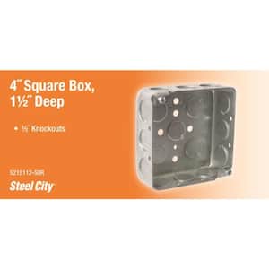 4 in. x 1-1/2 in. D 2-Gang Square Steel Electrical Box