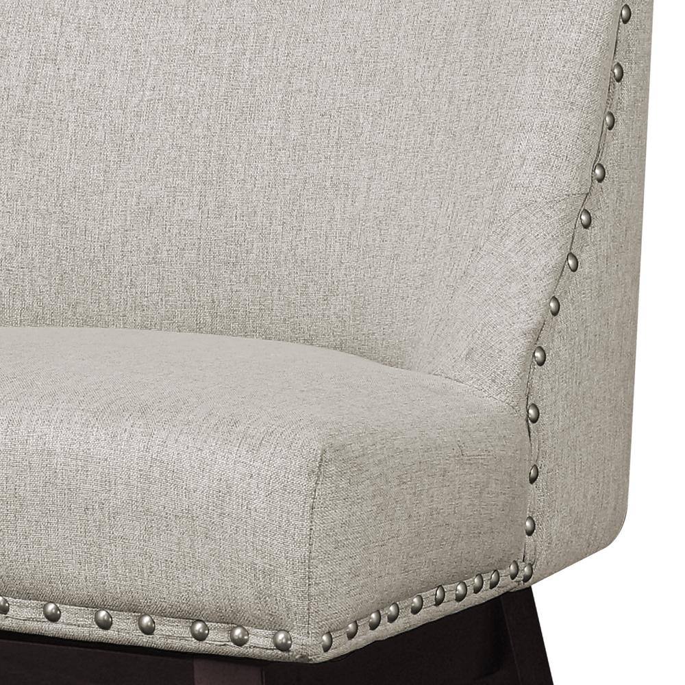 Oyster Gray Swivel Counter Stools with Wood Legs, Set of 2