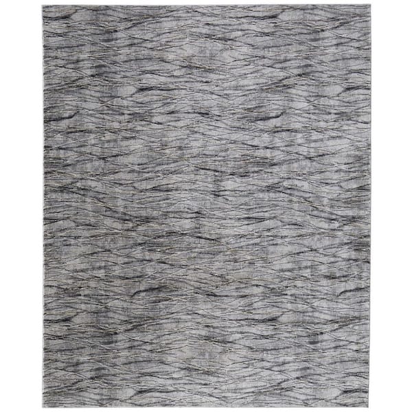 Gray, Ivory, Tan 5 ft. x 8 ft.  Abstract Area Rug
