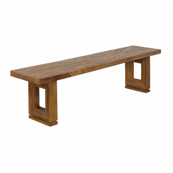 Coast to Coast imports Natural Brown Mango Dining Bench with Rectangle Shape 72 in.