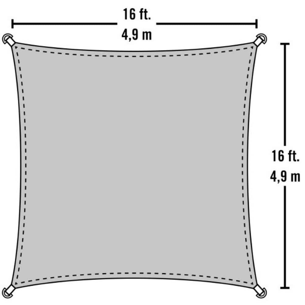 16 ft. Blue Square UV-Resistant Shade Sail