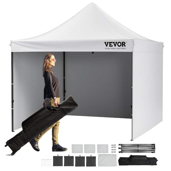 10 ft. x 10 ft. Pop Up Canopy with Sidewalls Adjustable Height Gazebo Tent Waterproof UV Resistant Outdoor Canopy Tent