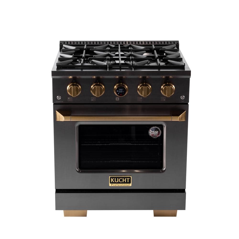 Kucht 30 in. 4.2 cu. ft. 4-Burners Dual Fuel Range Natural Gas in ...