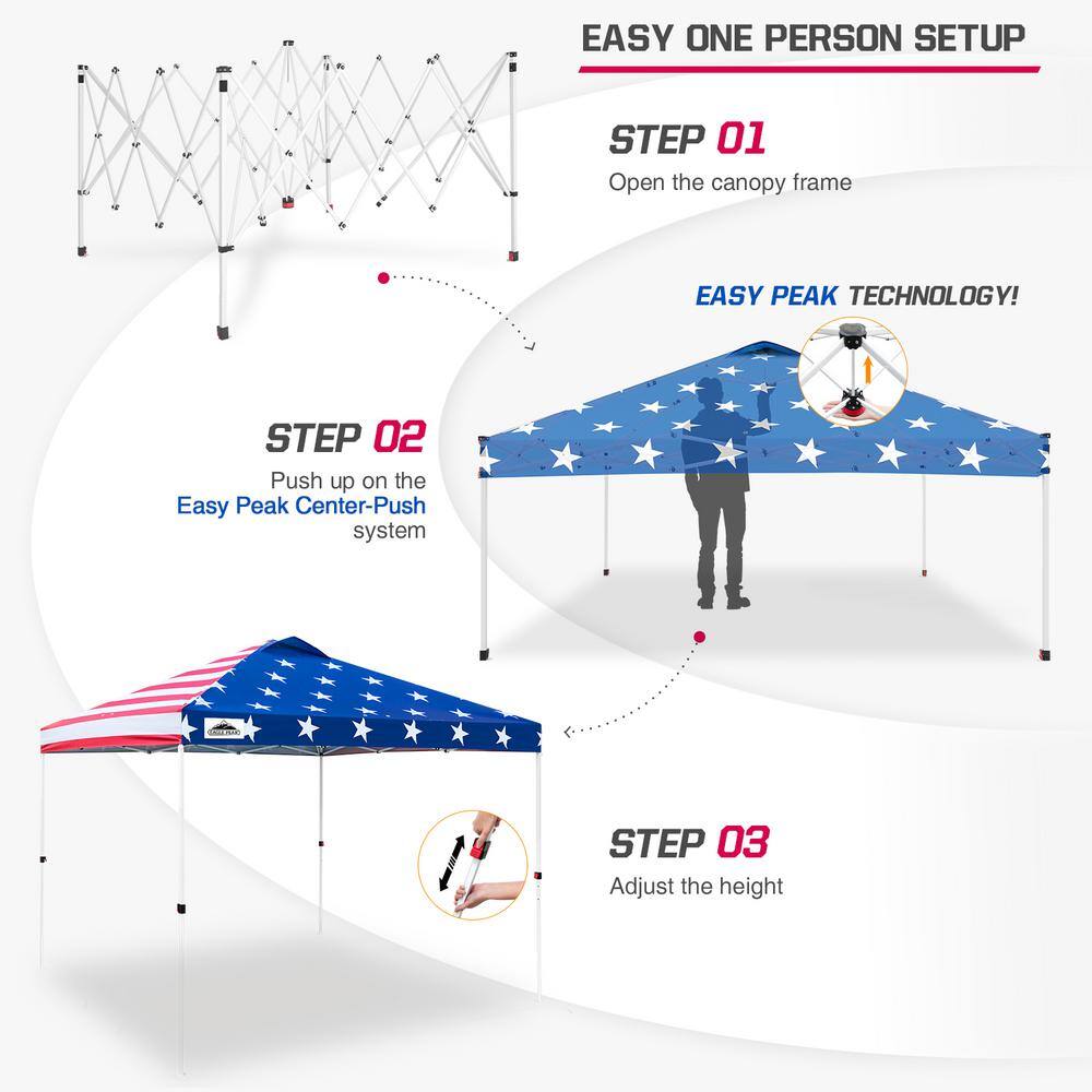 American Flag 10x10 ft Pop-Up Canopy Tent with Mesh Walls