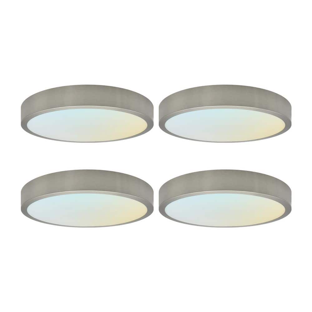13 In. 1 Light Integrated LED Flush Mount Light, 28W, 1800LM, CRI90, 5CCT, 120° Beam, Dimmable ETL Brushed Nickel 4 Pack price history on PriceWatchPro