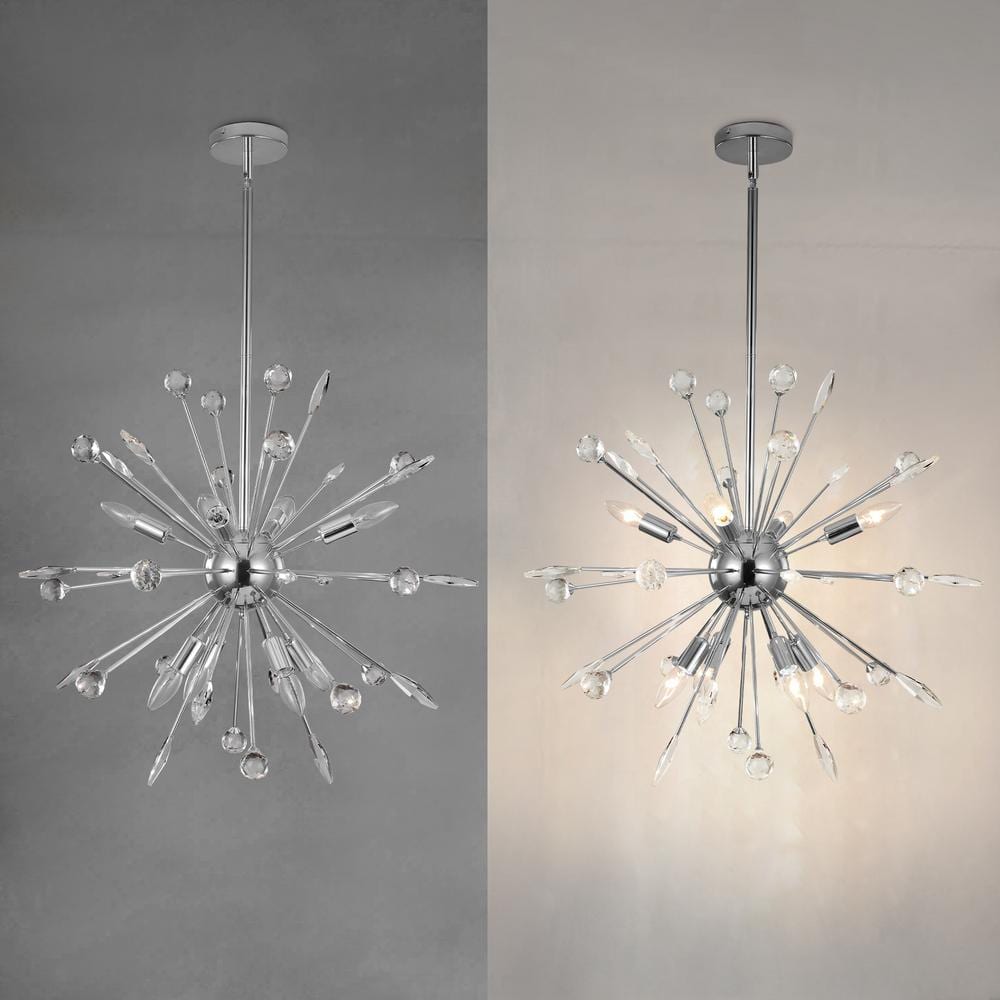 Calzada 8-Light Chrome Crystal Sputnik Chandelier