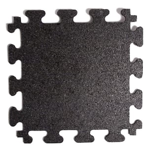 Titan Tile Black 18 in. x 18 in. Rubber Tile Flooring (6-Pack)