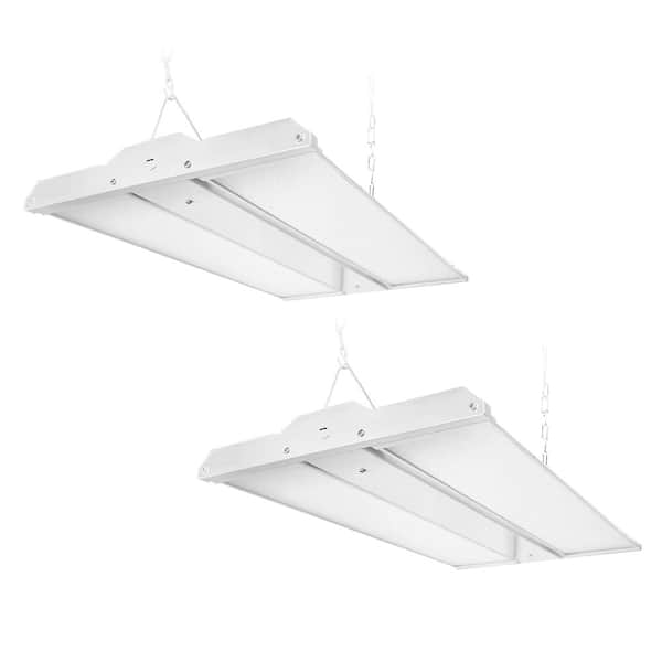 2-Pack 2ft. 25.8 in. 220-Watt Adjustable Panel White 29700 Lumens Integrated LED Dimmable Linear High Bay Light 5000K