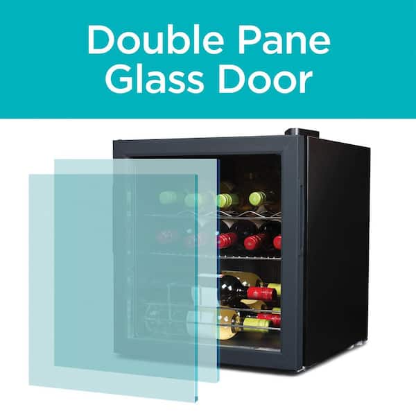 BLACK+DECKER 6 Bottle Wine Fridge, Thermoelectric Small Wine Cooler, Mini  Wine Fridge with Triple Pane Clear Glass Door, BD60016