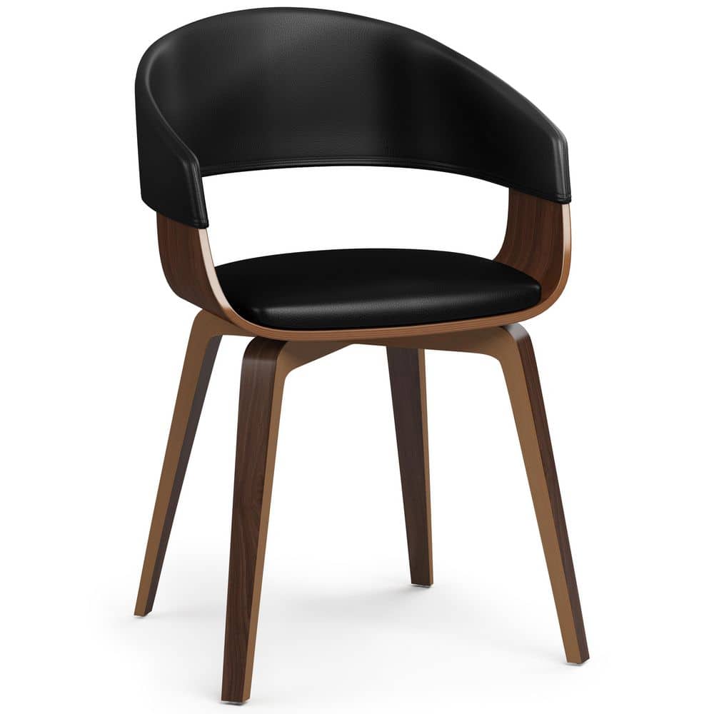 Simpli Home Lowell Mid Century Modern Bentwood Dining Chair in Black ...