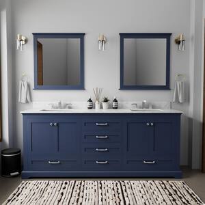 Lexora Dukes 60 in. W x 22 in. D Navy Blue Double Bath Vanity, Cultured ...
