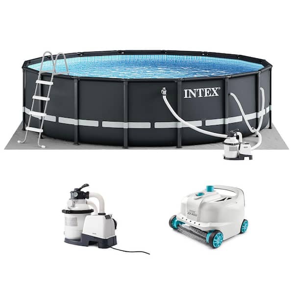 Ultra XTR 16 ft. x 48 in. Round Above Ground Pool Set with Pump and Cleaner Robot Vacuum