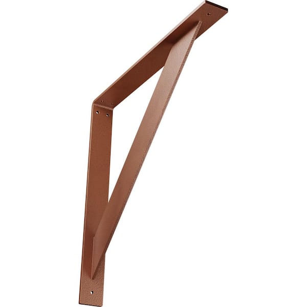 Ekena Millwork 2 in. x 18 in. x 18 in. Steel Hammered Copper Traditional Bracket