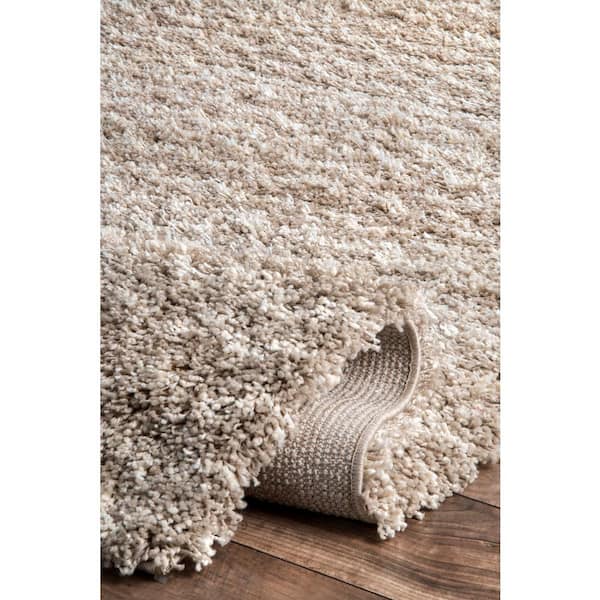 Cuellar Chevron Shag Cream 5 ft. x 8 ft. Living Room/Bedroom/Dining Room Area Rug