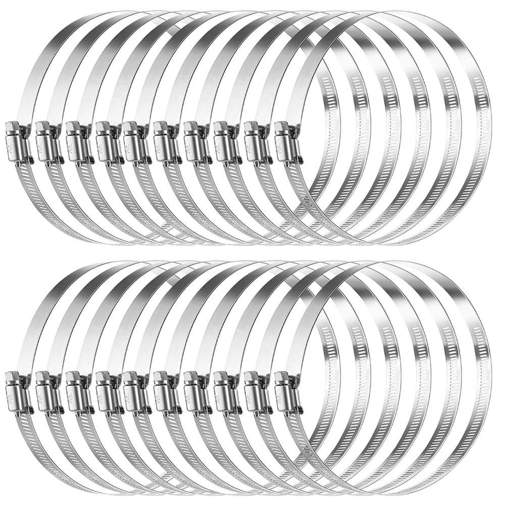 20-Pack 6 in. Stainless Steel Hose Clamp, Worm Gear Adjustable Clamp for Duct Pipe Fuel Line (6-7 in Range) price history on PriceWatchPro