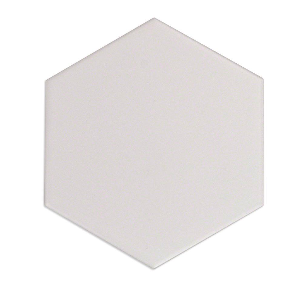 David Matte White Hexagonal Ceramic Wall Tile