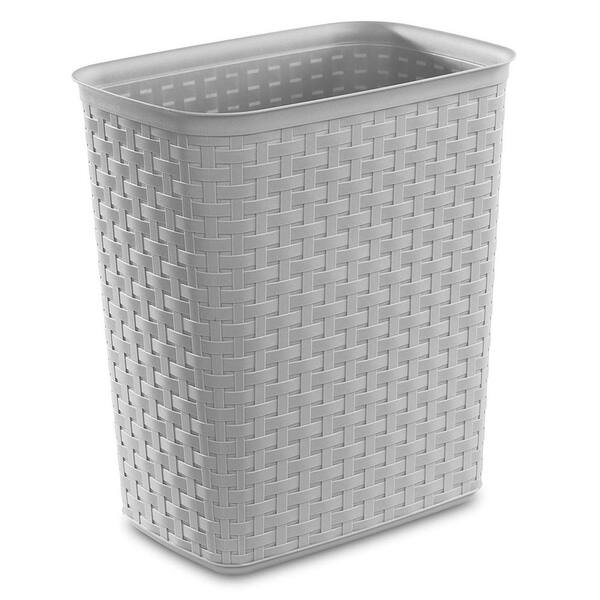 Wastebasket Plastic Garbage Trash Bin Can for Office Home Bedroom Grey_S 