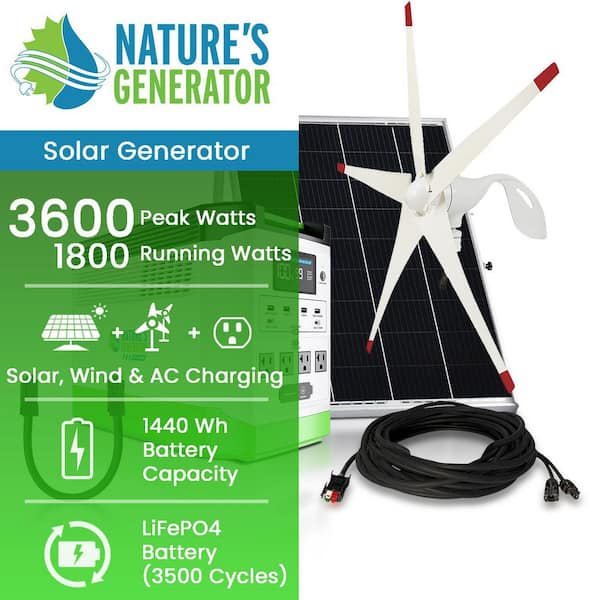 1800W Running/3600W Peak Push Button Start Lithium Solar Generator Gold WE