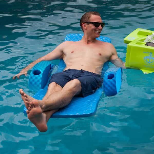 TRC Recreation Baja Folding Chair Swimming Pool Float Water Lounger, Bahama Blue