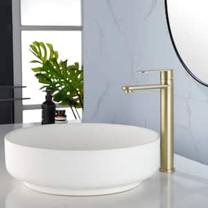 Single Handle Bathroom Vessel Sink Faucet Single Hole in Brushed Gold