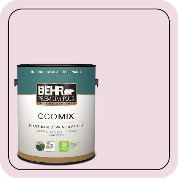 1 gal. #M130-1 Pink Posies Semi-Gloss Enamel EcoMix Plant-Based Interior Paint & Primer