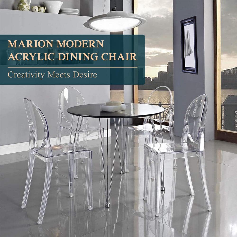 Marion Clear Acrylic Armless Modern Chair