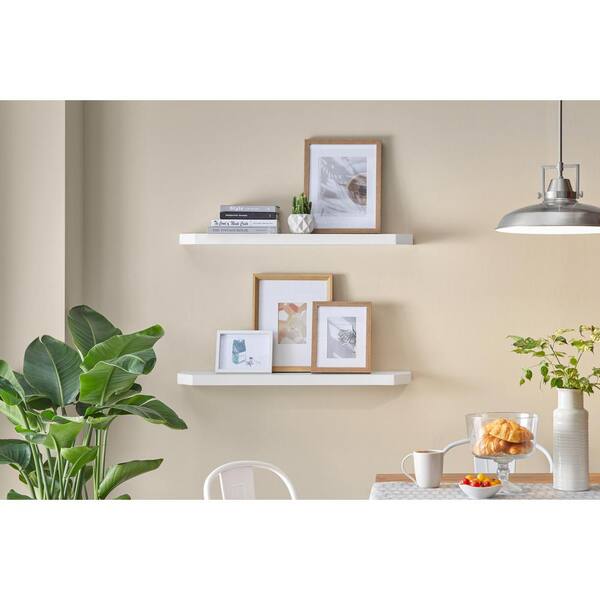 StyleWell 36 in. W x 7 in. D White Decorative Wall Shelf with