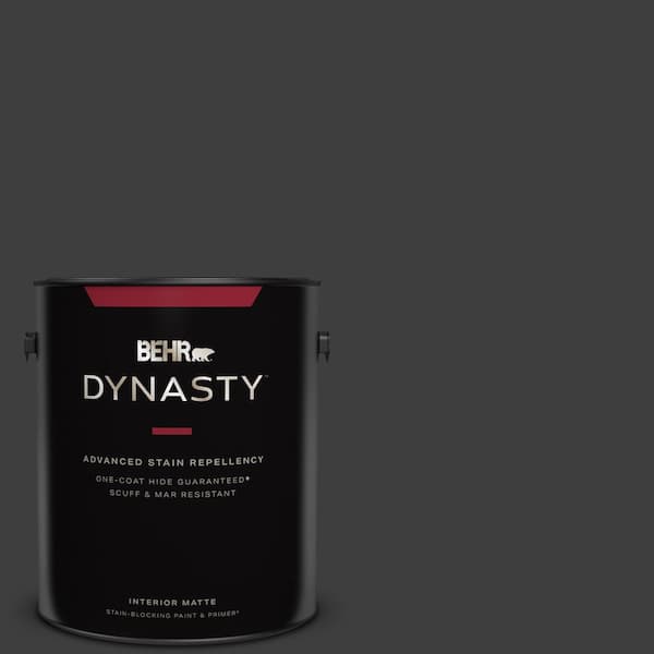 BEHR DYNASTY 1 gal. #N520-7 Carbon One-Coat Hide Matte Interior Stain-Blocking Paint & Primer