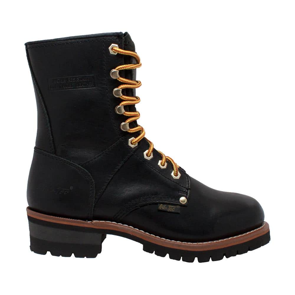 Ad Tec Men´s 9in Super Logger Leather Work Boots-Steel Toe， Oil Resistant  Lug Sole， Black Waterproof， 13【並行輸入商品】-