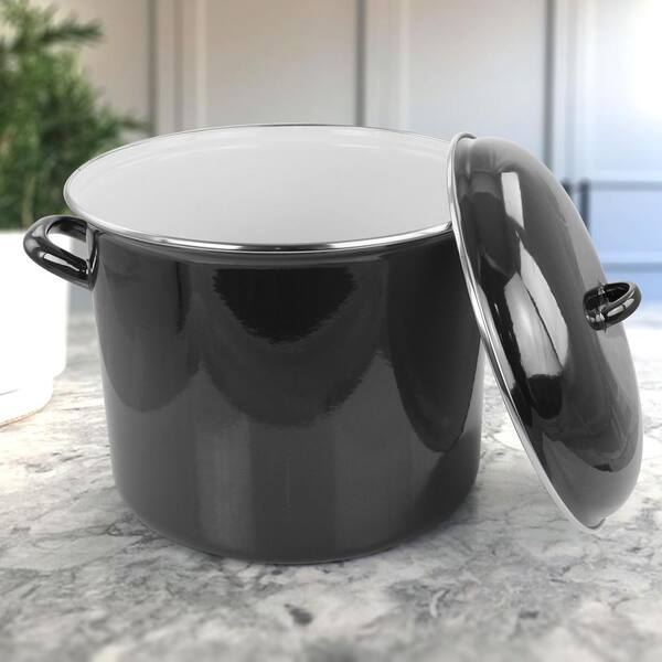 Gibson Home 12 Enamel on Steel Stock Pot with Lid 985116481M