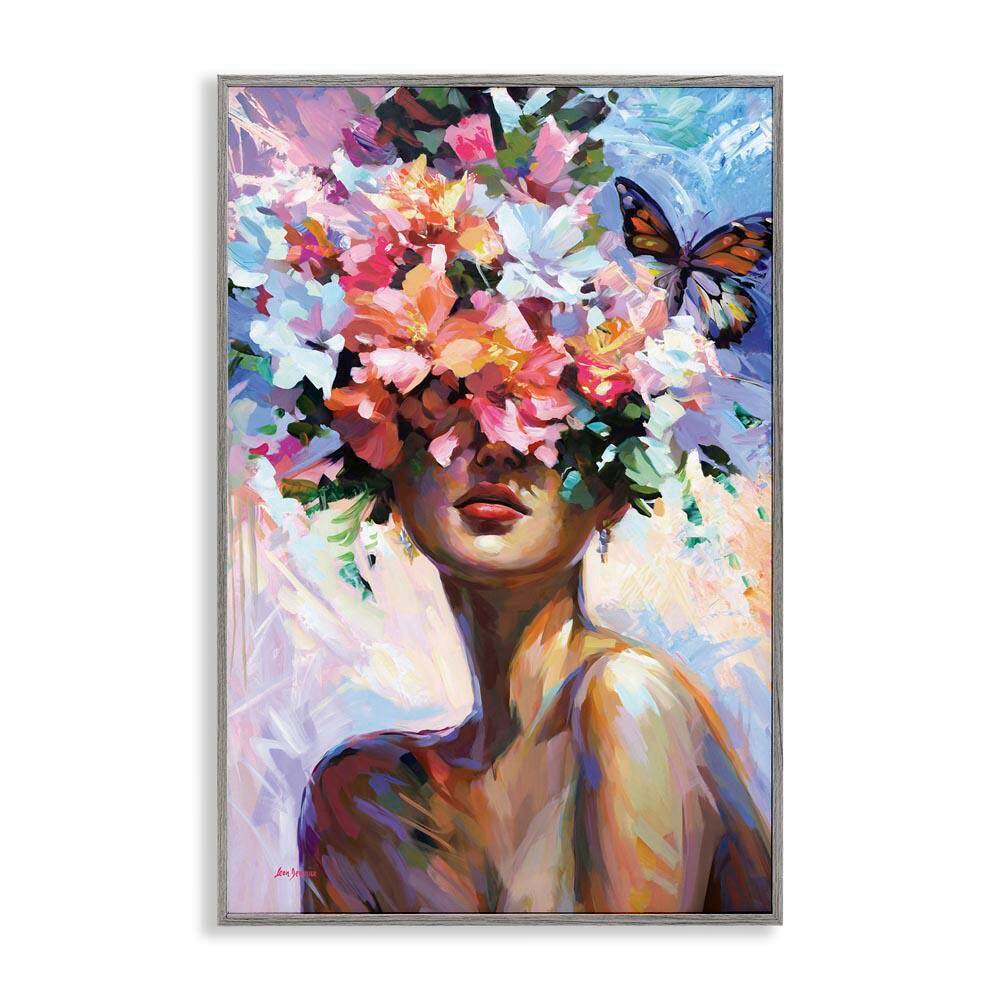 Surrounded by Florals by Leon Devenice Gray Framed Nature Giclee Art Print 24 in. x 16 in. price history on PriceWatchPro
