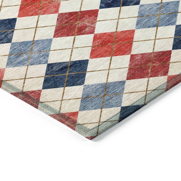 Chantille Machine Washable Indoor/Outdoor Abstract ACN2237 Red 1 ft. 8 in. x 2 ft. 6 in. Accent Rug