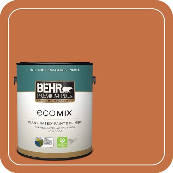 1 gal. #M220-7A Fall Foliage Semi-Gloss Enamel EcoMix Plant-Based Interior Paint & Primer