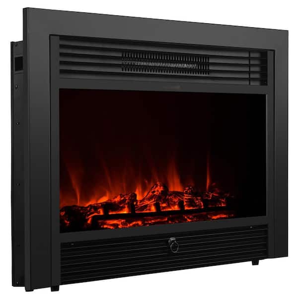 XtremepowerUS 28.5 in. 21 in. 6.75 in. 5200BTU Embedded Electric Fireplace Insert Heater in Black