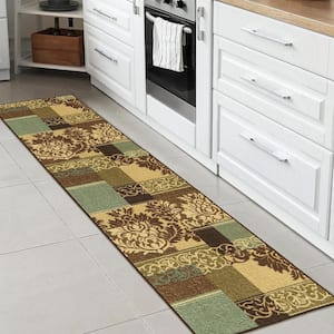 Ottohome Collection Non-Slip Rubberback Damask 2x5 Indoor Runner Rug, 1 ft. 8 in. x 4 ft. 11 in., Multicolor